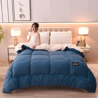 HKM-552723 Thick Lambskin Winter Duvet Insert with Double-Sided Velvet Lambswool Quilt