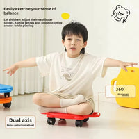 HKM-552979 Four-Wheel Balance Scooter for Sensory Training and Coordination - Children's Seated Skateboard with Silent Wheels