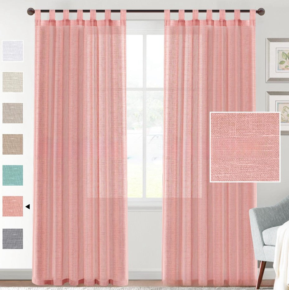 HKM-553107 Transparent Linen Yarn Curtain Window Screen - Semi-Sunshade in Various Colors and Styles