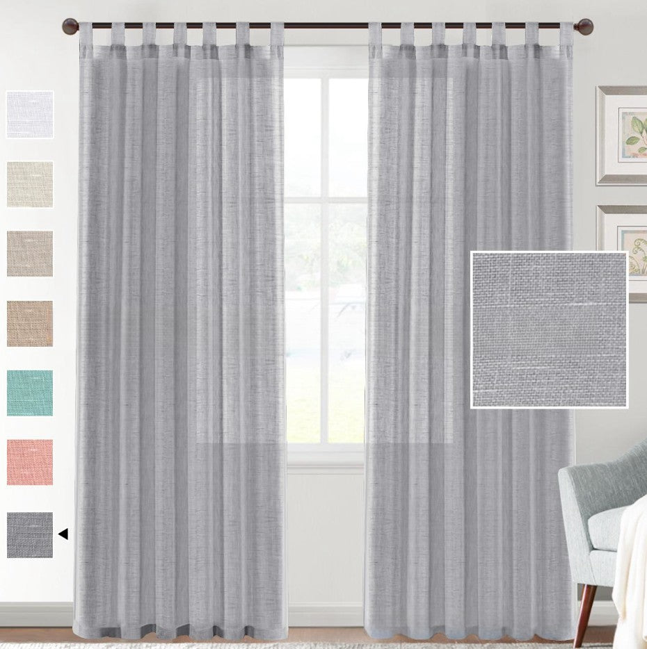 HKM-553107 Transparent Linen Yarn Curtain Window Screen - Semi-Sunshade in Various Colors and Styles