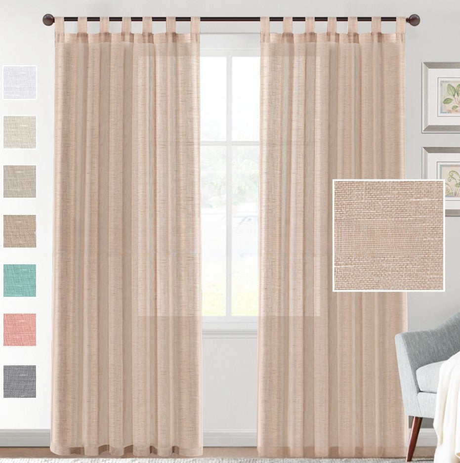HKM-553107 Transparent Linen Yarn Curtain Window Screen - Semi-Sunshade in Various Colors and Styles