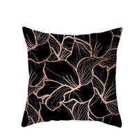 HKM-553235 Gold Geometric Abstraction Peach Skin Pillowcase - 45x45cm with PP Cotton Filling