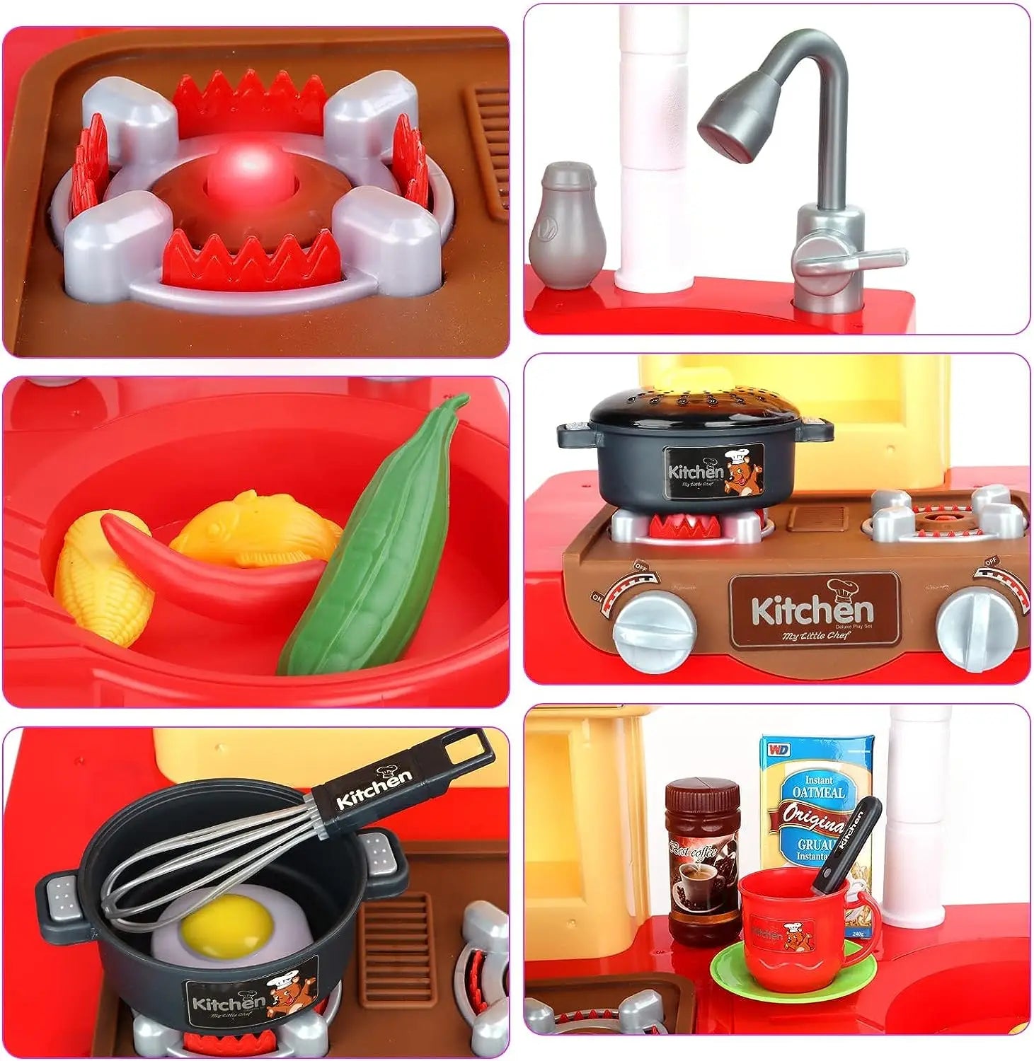 KTX-553235 Kids Pretend Play Cooking Set - Mini Kitchen Toys for Ages 2-14, EPT646097/EPT646098