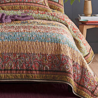 HKM-553235 Urban Stripe 3-Piece Cotton Bed Cover Set with Floral Design for 2.0m Bed