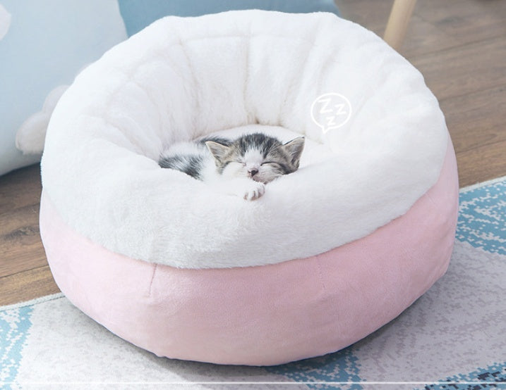 HKM-553363 Cozy Cloth Cat House for Small Dogs and Cats - Available in Pink and Gray