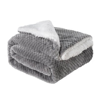 HKM-553363 Double-Sided Thickened Flannel Lamb Wool Composite Blanket - Geometric and Floral Prints in Various Colors