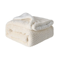 HKM-553363 Double-Sided Thickened Flannel Lamb Wool Composite Blanket - Geometric and Floral Prints in Various Colors