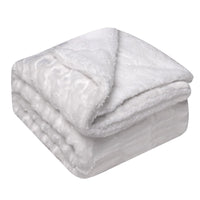 HKM-553363 Double-Sided Thickened Flannel Lamb Wool Composite Blanket - Geometric and Floral Prints in Various Colors