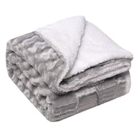 HKM-553363 Double-Sided Thickened Flannel Lamb Wool Composite Blanket - Geometric and Floral Prints in Various Colors