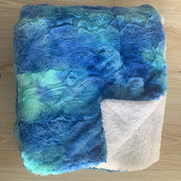 HKM-553363 Double-Sided Thickened Flannel Lamb Wool Composite Blanket - Geometric and Floral Prints in Various Colors