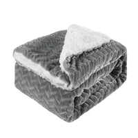 HKM-553363 Double-Sided Thickened Flannel Lamb Wool Composite Blanket - Geometric and Floral Prints in Various Colors