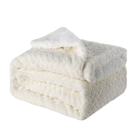HKM-553363 Double-Sided Thickened Flannel Lamb Wool Composite Blanket - Geometric and Floral Prints in Various Colors