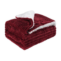 HKM-553363 Double-Sided Thickened Flannel Lamb Wool Composite Blanket - Geometric and Floral Prints in Various Colors