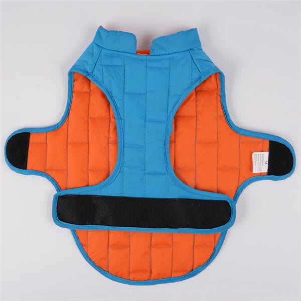 HKM-553427 Two-Tone Plaid Dog Jacket in Red, Blue, and Purple for Stylish Canine Comfort