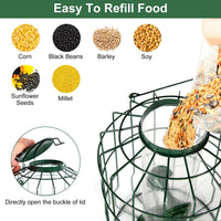 HKM-553491 Squirrel-Proof Outdoor Bird Feeder with 4 Feeding Ports for Small Songbirds
