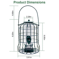 HKM-553491 Squirrel-Proof Outdoor Bird Feeder with 4 Feeding Ports for Small Songbirds