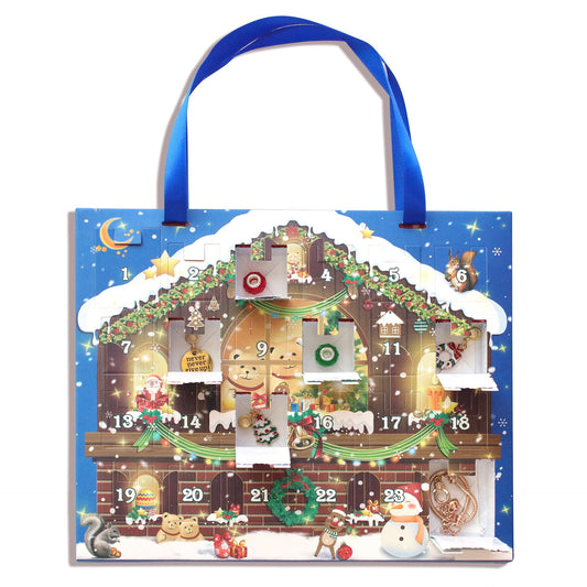 HKM-553683 24-Grid Christmas Countdown Calendar with Handmade Bracelet Gift Box for Children