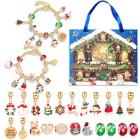 HKM-553683 24-Grid Christmas Countdown Calendar with Handmade Bracelet Gift Box for Children