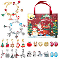 HKM-553683 24-Grid Christmas Countdown Calendar with Handmade Bracelet Gift Box for Children