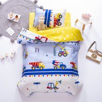 HKM-553875 Children's Cotton Quilt Set - Three-Piece Bedding with Fun Dinosaur and Animal Designs