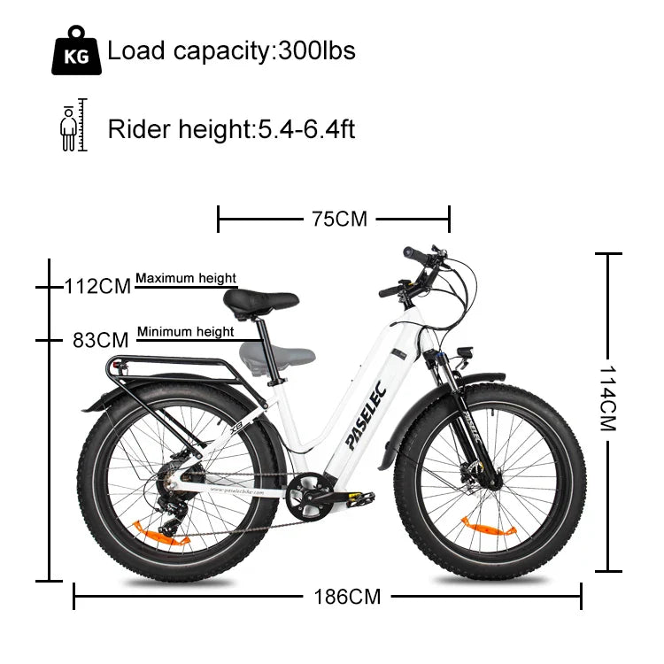 KTX-553875 Electric Road Bike 48V 19.2Ah Lithium Battery, 750W Brushless Motor, 26" Aluminum Frame, 7-Speed, Hydraulic Disc Brake