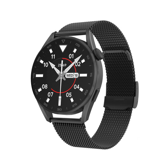 HKM-554067 Bluetooth Smart Watch with Call and QR Code Support, 1.3-Inch Display, 280mAh Battery, Metal Wristband