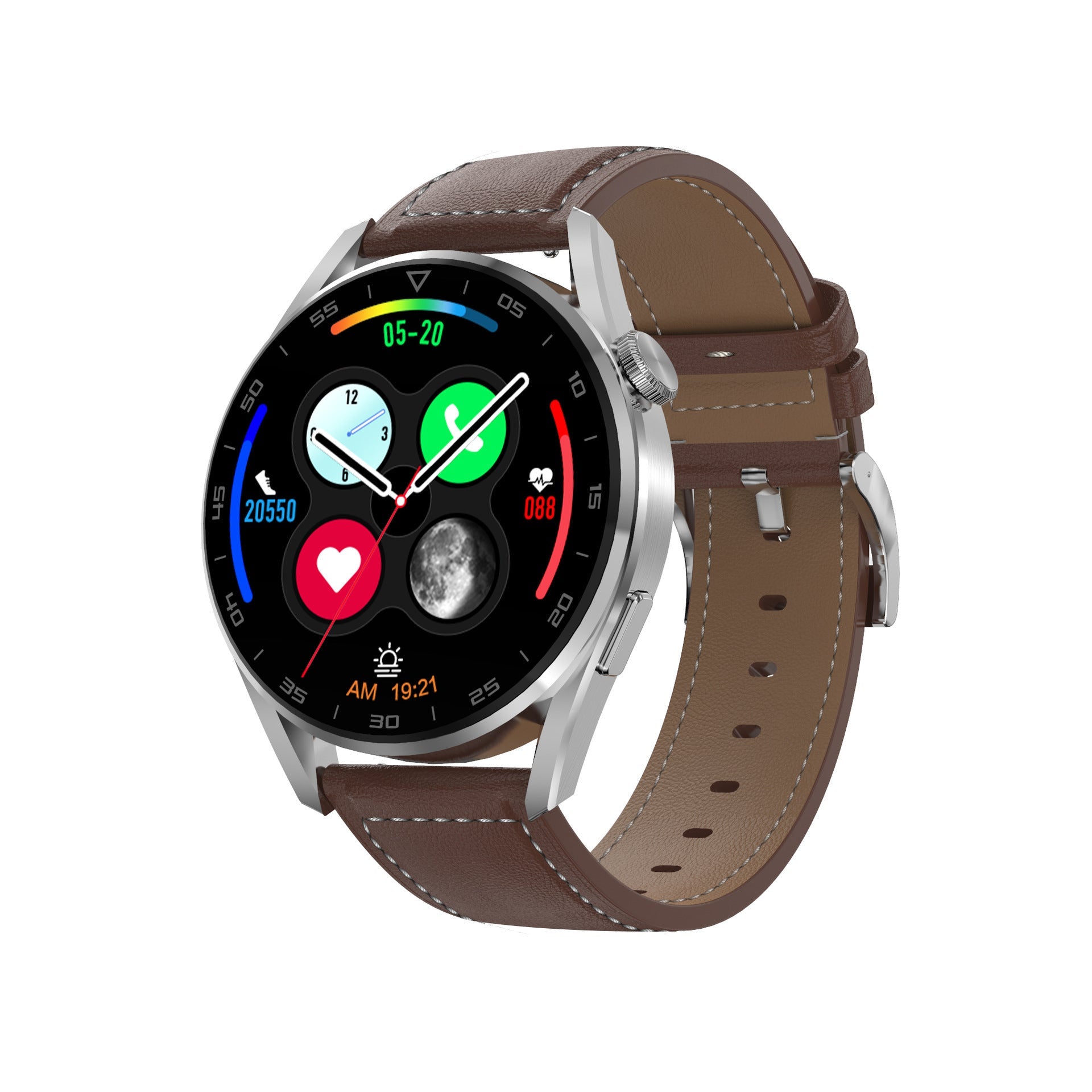 HKM-554067 Bluetooth Smart Watch with Call and QR Code Support, 1.3-Inch Display, 280mAh Battery, Metal Wristband