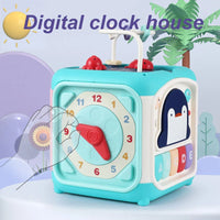 HKM-554131 Multifunctional Hexahedral Drum Toy for Baby Brain Development, 6 in 1 Educational Cube, Ages 3 Months+