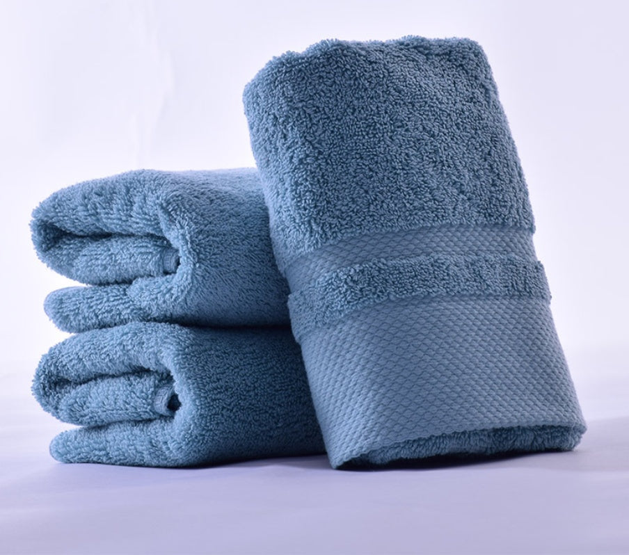 HKM-554131 Thick Cotton Wash Towel in Assorted Colors - 34x74cm, 120g
