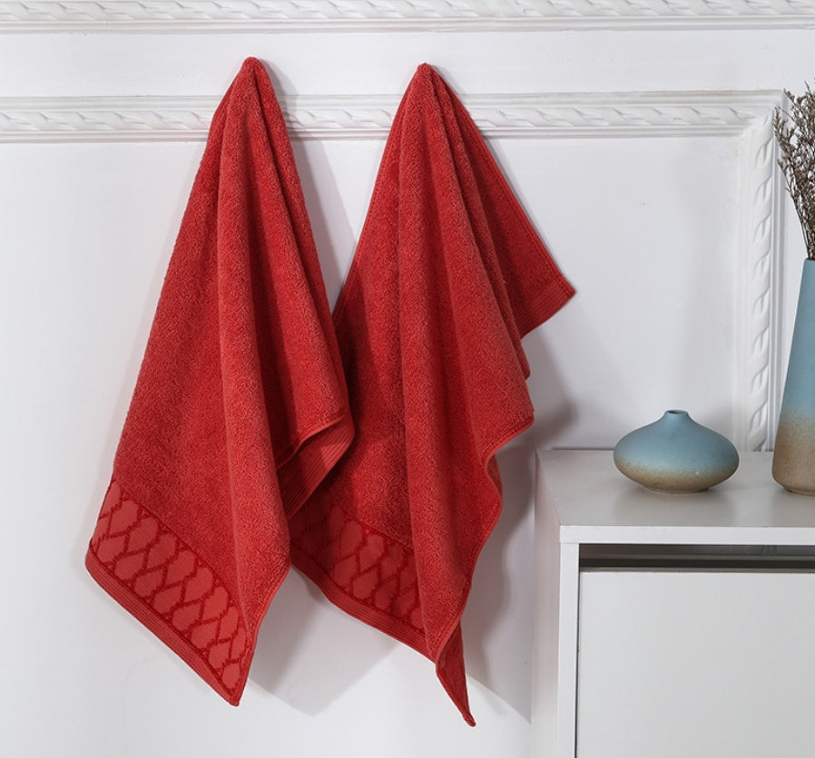 HKM-554131 Thick Cotton Wash Towel in Assorted Colors - 34x74cm, 120g