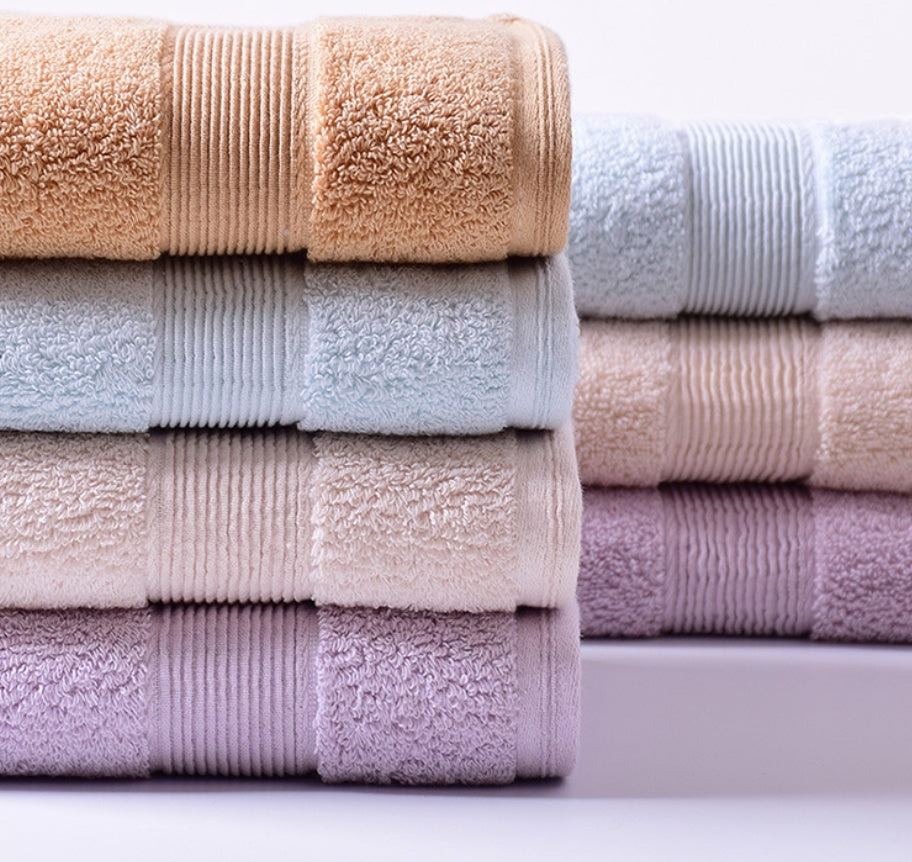 HKM-554131 Thick Cotton Wash Towel in Assorted Colors - 34x74cm, 120g