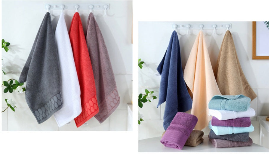HKM-554131 Thick Cotton Wash Towel in Assorted Colors - 34x74cm, 120g