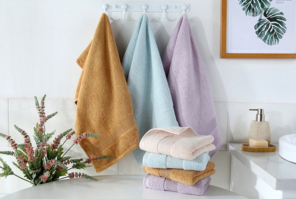 HKM-554131 Thick Cotton Wash Towel in Assorted Colors - 34x74cm, 120g