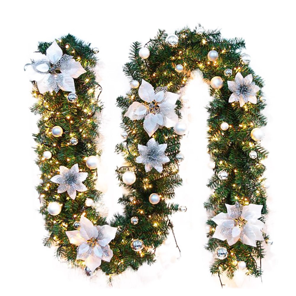 HKM-554323 Green Decorative Rattan Christmas Cane, 2.7m Long, 25cm Wide, Ideal for Holiday Displays