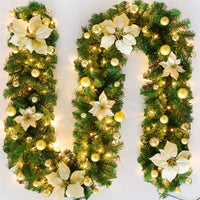 HKM-554323 Green Decorative Rattan Christmas Cane, 2.7m Long, 25cm Wide, Ideal for Holiday Displays