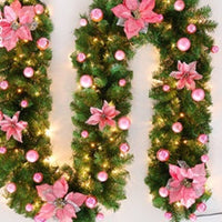 HKM-554323 Green Decorative Rattan Christmas Cane, 2.7m Long, 25cm Wide, Ideal for Holiday Displays