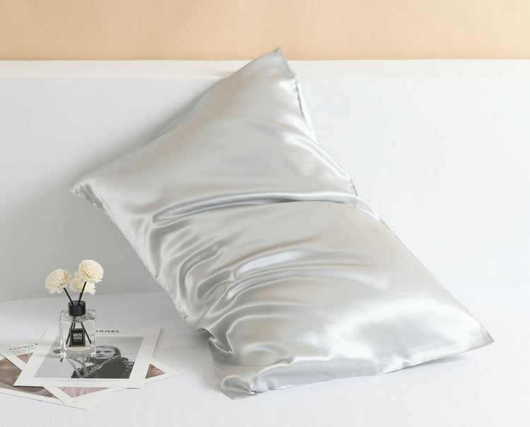 HKM-554515 Double-Sided Mulberry Silk Pillowcase - 22 M Zipper, 51x76cm, Modern Pink Design