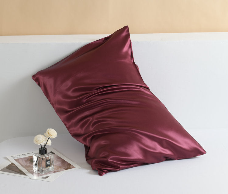 HKM-554515 Double-Sided Mulberry Silk Pillowcase - 22 M Zipper, 51x76cm, Modern Pink Design