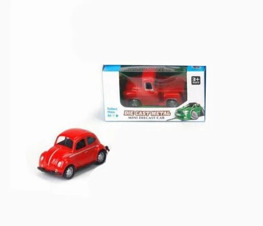 HKM-554515 Set of 4 Classic Mini Metal Car Toys Pull Back Action - Ages 2-13 Years