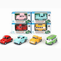HKM-554515 Set of 4 Classic Mini Metal Car Toys Pull Back Action - Ages 2-13 Years