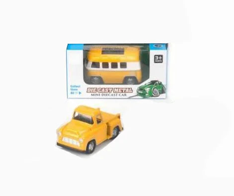 HKM-554515 Set of 4 Classic Mini Metal Car Toys Pull Back Action - Ages 2-13 Years