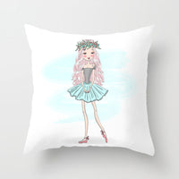 HKM-554771 Ballet Dancing Girl Pillowcase Cover in Polyester - 45x45 cm Character Design