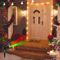 HKM-554835 Outdoor Laser Projector Light - Red and Green Holiday Projector with 3 Modes, 12 Speeds, IP44 Waterproof for Christmas and Halloween Decor