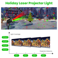 HKM-554835 Outdoor Laser Projector Light - Red and Green Holiday Projector with 3 Modes, 12 Speeds, IP44 Waterproof for Christmas and Halloween Decor
