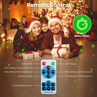 HKM-554835 Outdoor Laser Projector Light - Red and Green Holiday Projector with 3 Modes, 12 Speeds, IP44 Waterproof for Christmas and Halloween Decor