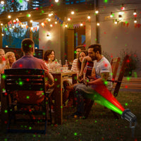 HKM-554835 Outdoor Laser Projector Light - Red and Green Holiday Projector with 3 Modes, 12 Speeds, IP44 Waterproof for Christmas and Halloween Decor