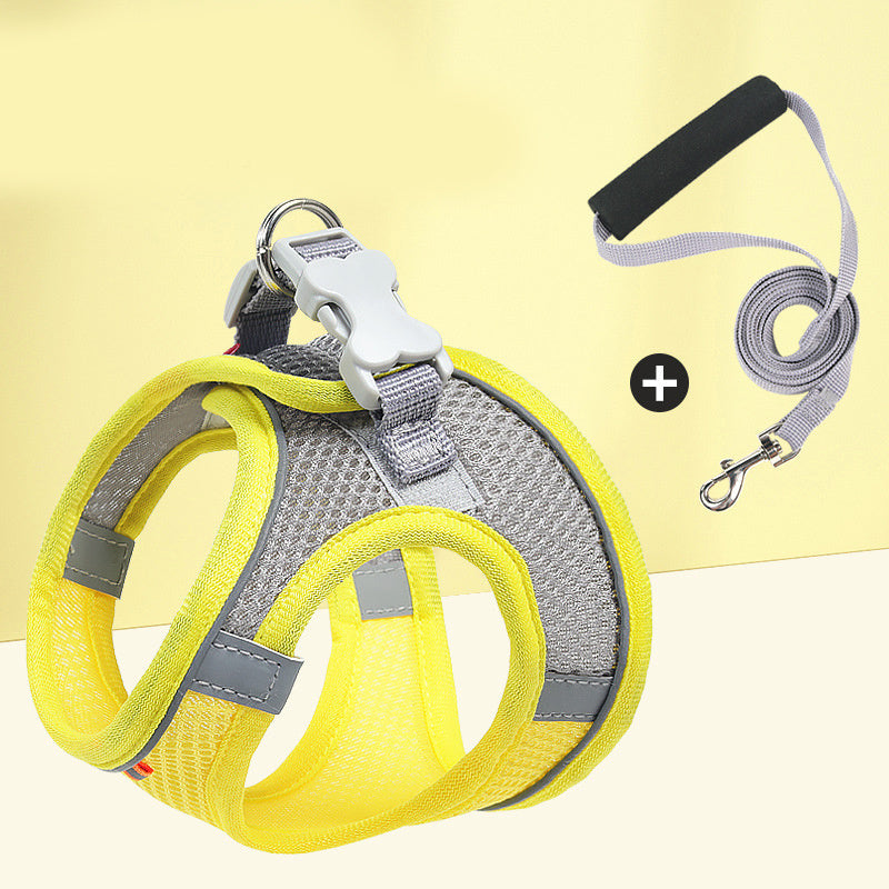 HKM-554899 Breathable Mesh Reflective Pet Vest with Traction Rope in Multiple Colors