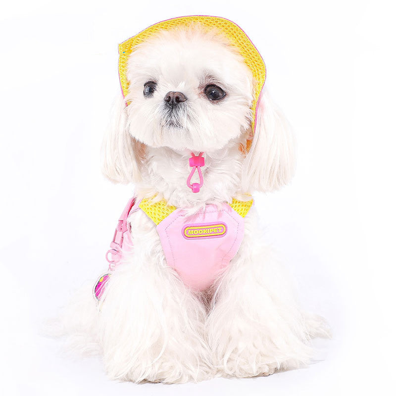 HKM-554963 Pink Bichon Teddy Schnauzer Traction Vest for Pets - XXS to XXL Size Options