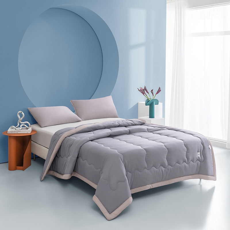 HKM-555027 Solid Color Cooling Duvet - Washable Cotton Quilt for Air Conditioning in Various Sizes