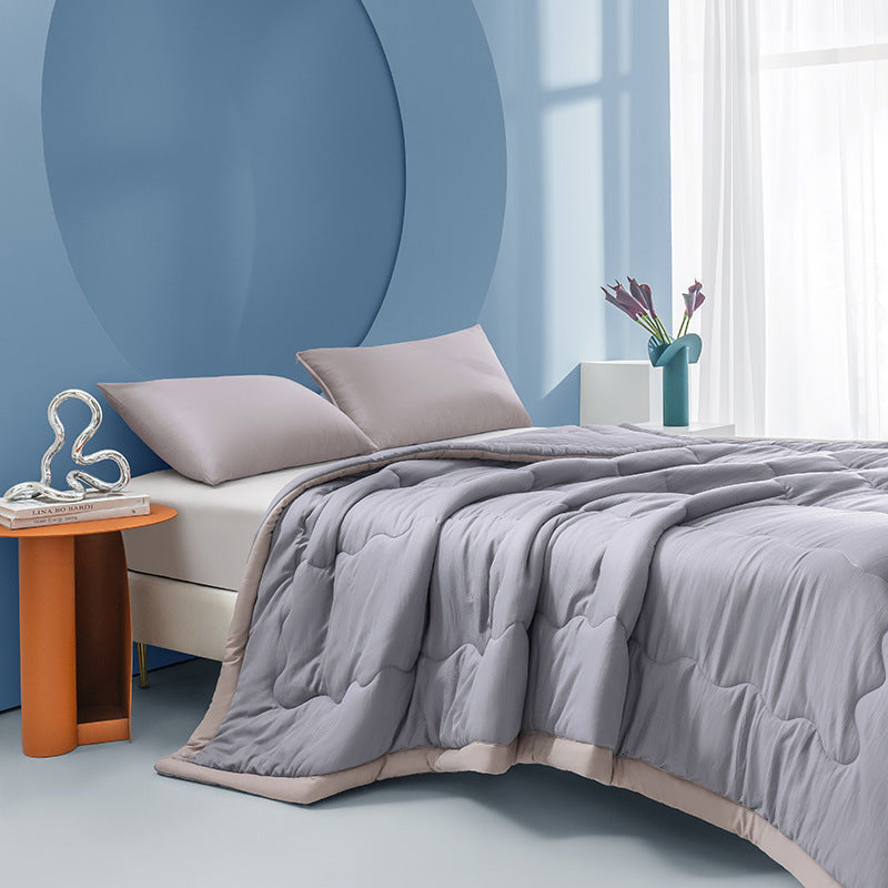 HKM-555027 Solid Color Cooling Duvet - Washable Cotton Quilt for Air Conditioning in Various Sizes